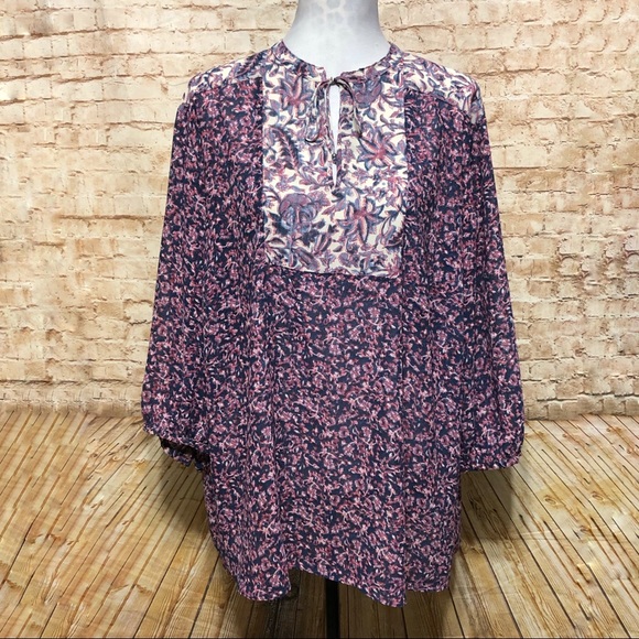 Chaps Printed Peasant Blouse - Picture 2 of 8